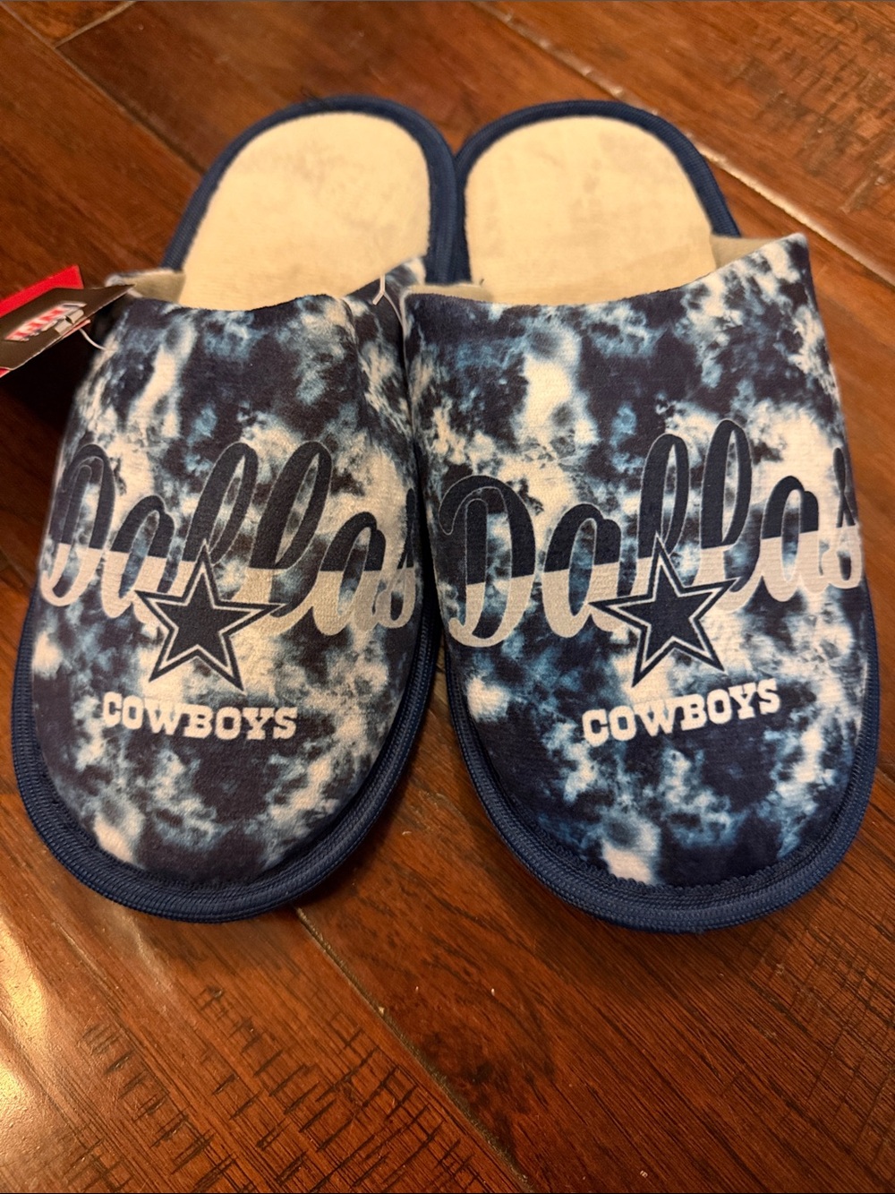 NFL Dallas Cowboys Blue Tie-Dye Kids Slippers